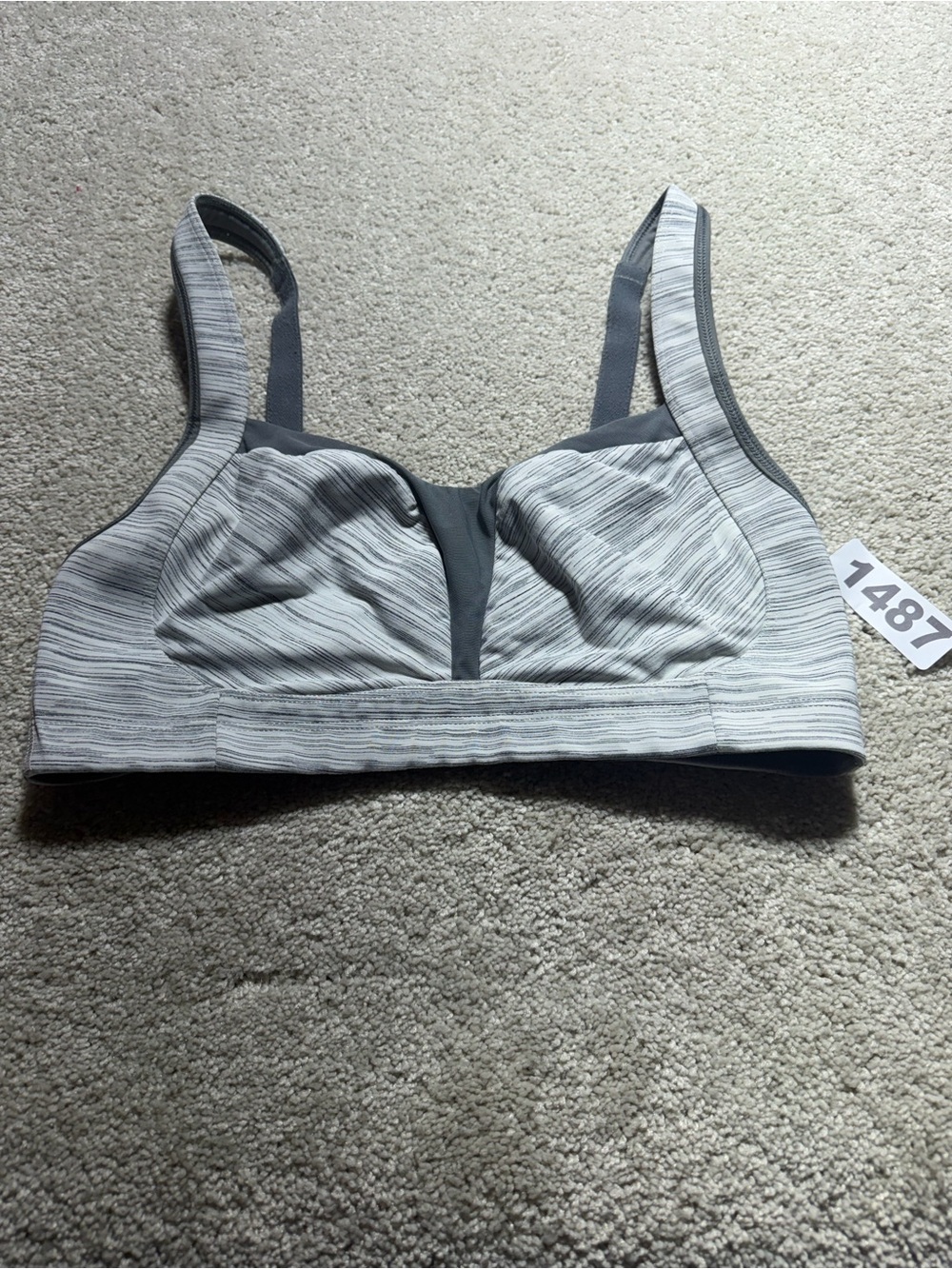 Lululemon Ta Ta Tamer Sports Bra Space Dye Gray Support Gym Run Size Medium‎